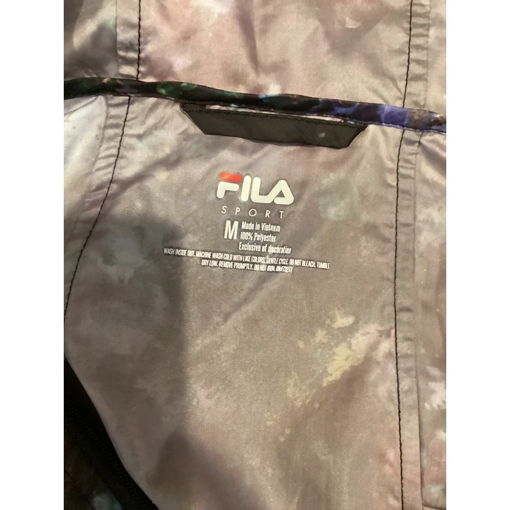 Fila Sport Women's Lightweight Hooded Windbreaker Jacket Abstract‎ Floral Print